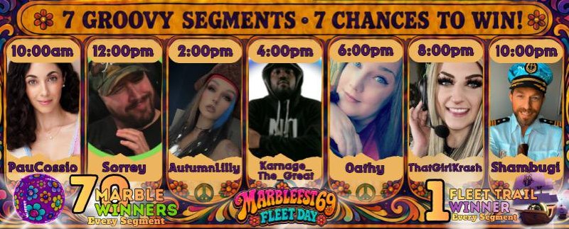 Marblefest 69 Fleet Day schedule flyer for June 20, 2026